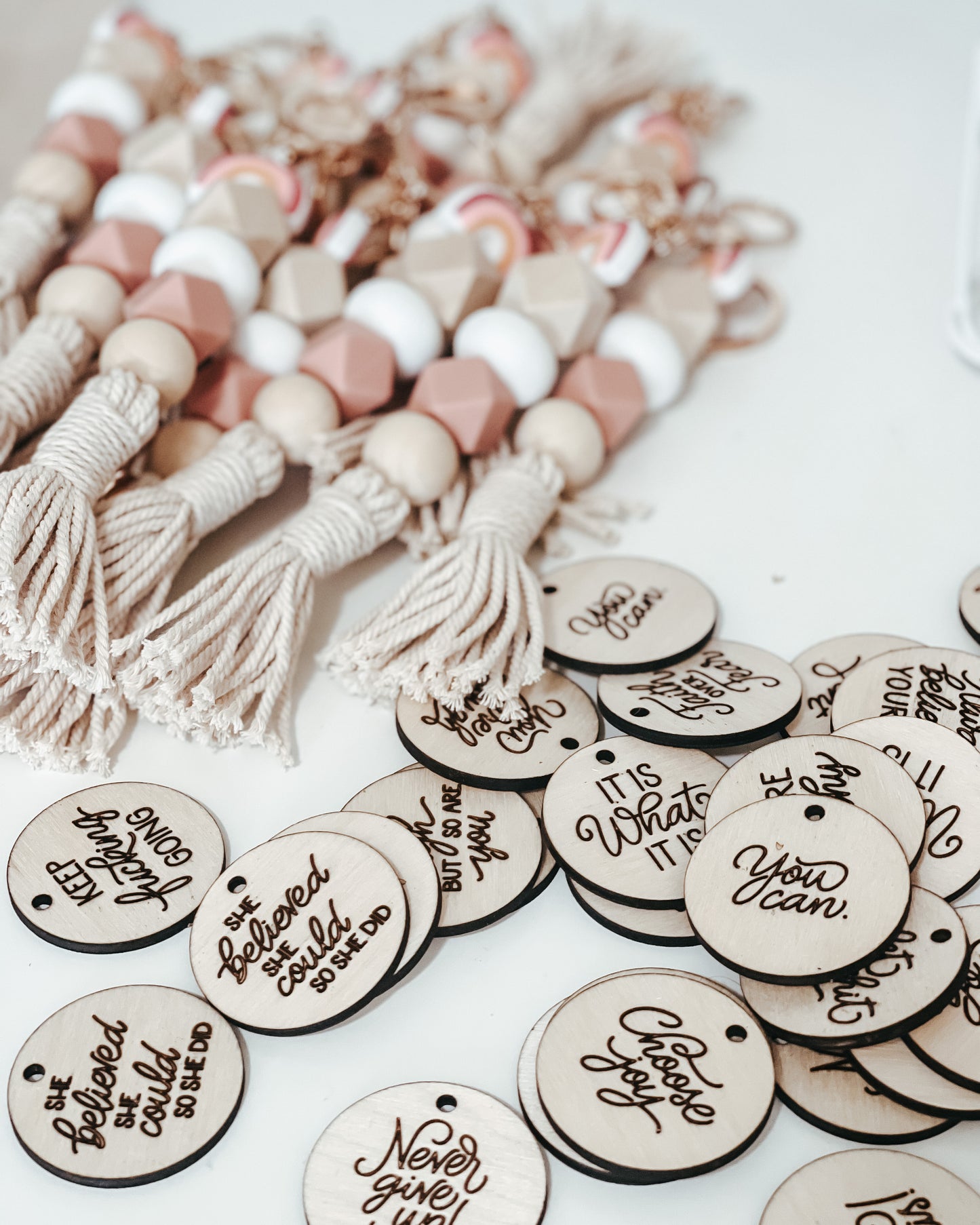 Boho Rainbow Keychain w/ Positive Affirmations