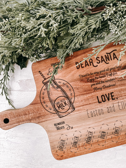 Custom Santa Cookie Tray | Christmas Eve Cookie Tray | Santa Cookie and Milk Tray | Dear Santa | Custom Charcuterie Board