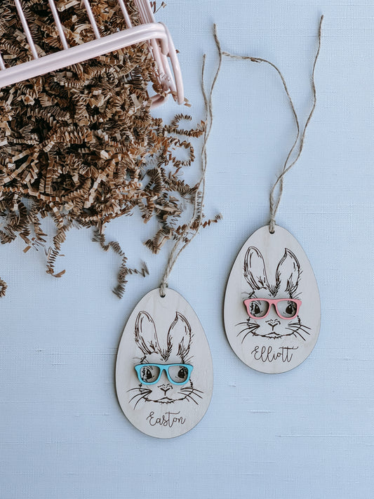 Easter Basket Tag | Bunny w/ Glasses