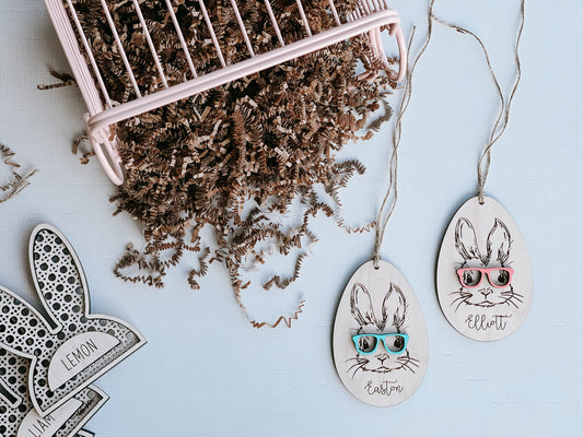 Easter Basket Tag | Bunny w/ Glasses